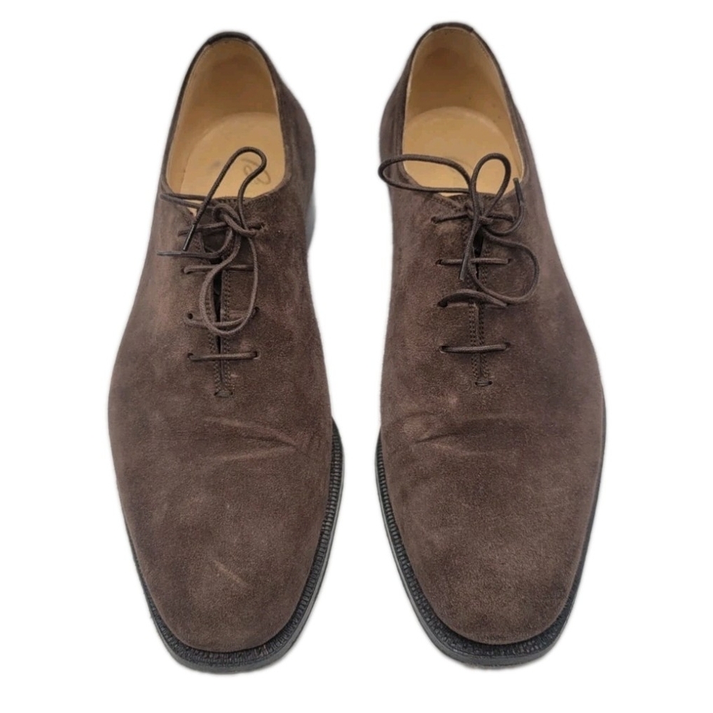 Brioni Dark Brown Suede Oxford Shoes
